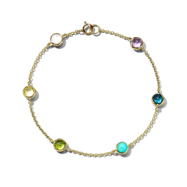 IPPOLITA 6-Stone Station Bracelet in Yellow Gold - LOLLIPOP