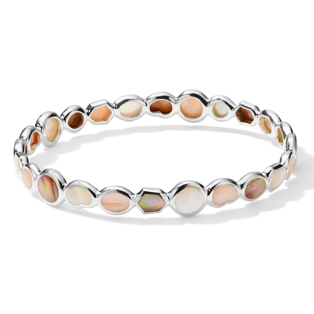 IPPOLITA All-Over Stone Sterling Silver Bangle Bracelet in Dahlia - POLISHED ROCK CANDY