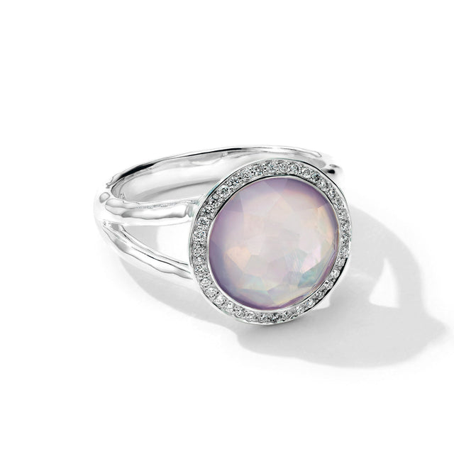 IPPOLITA Amethyst Triplet and 1/6ctw Diamond Mini Ring in Sterling Silver - LOLLIPOP - Size 7