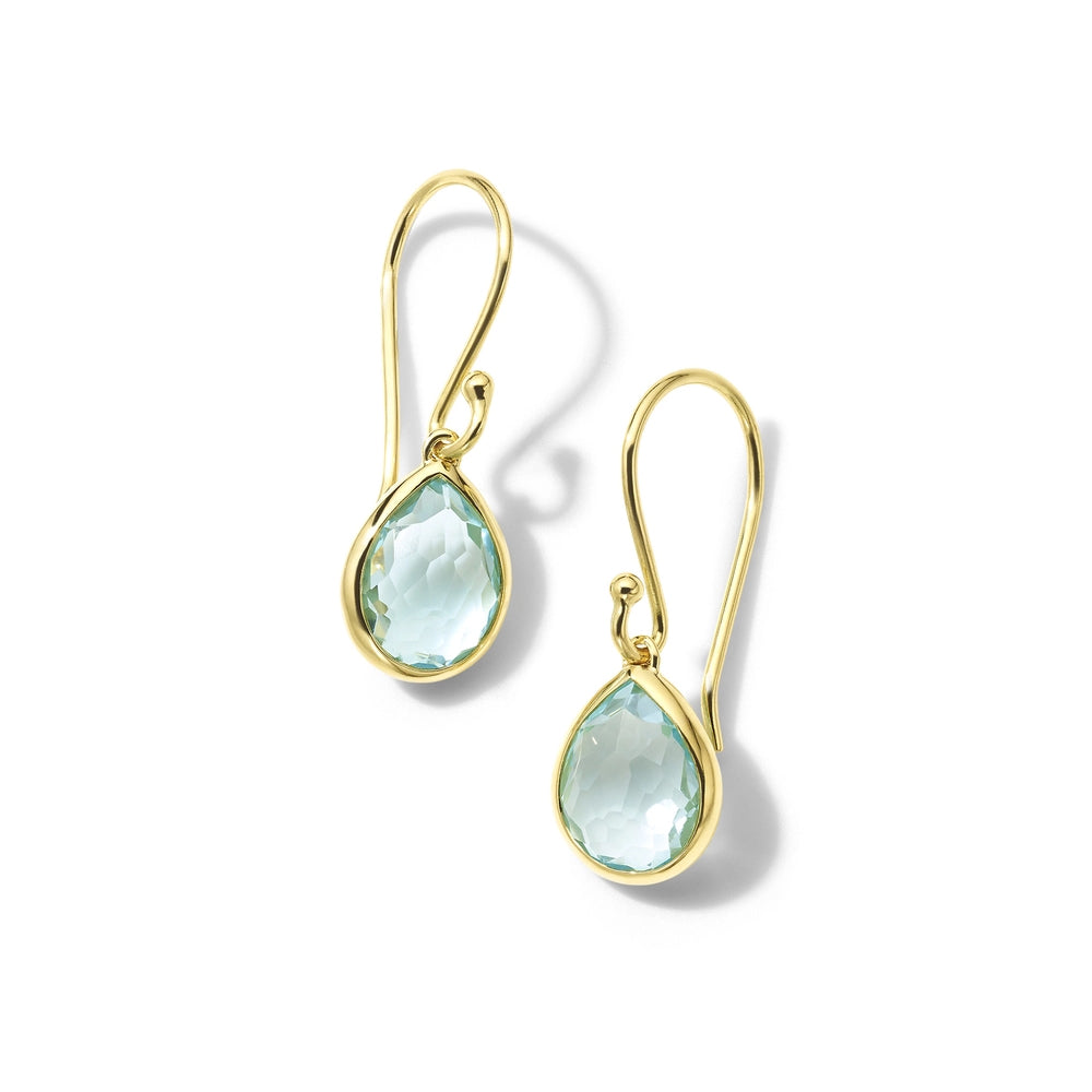 IPPOLITA Blue Topaz Teeny Teardrop Earrings in Yellow Gold - ROCK CANDY