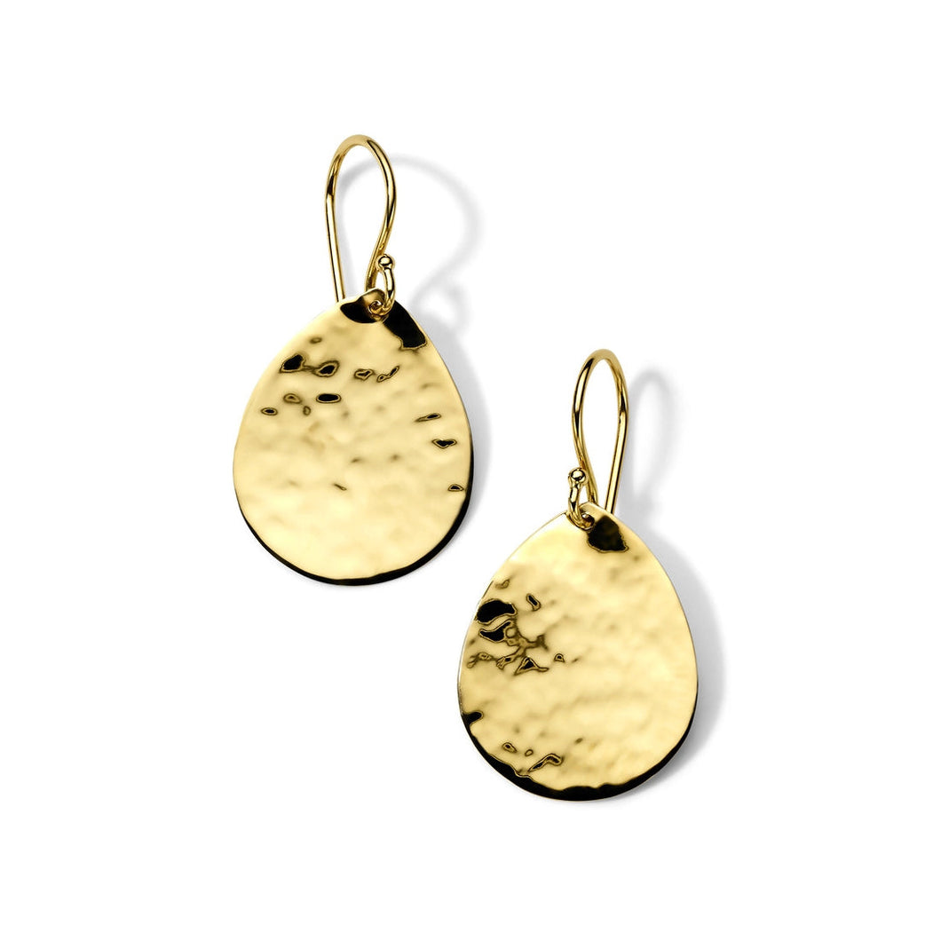 IPPOLITA Classico Crinkle Hammered Large Teardrop Earrings in Yellow Gold - CLASSICO