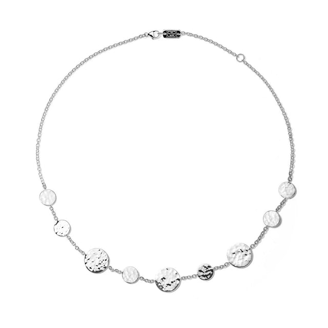 IPPOLITA Crinkle Hammered Circle Station Necklace in Sterling Silver - CLASSICO