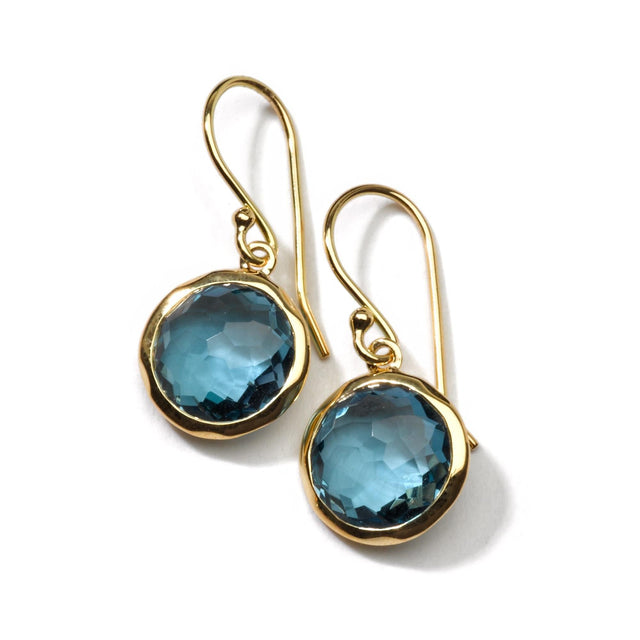 IPPOLITA Gold Mini Earrings in London Blue Topaz - LOLLIPOP