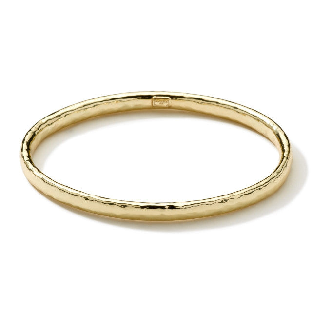 IPPOLITA Hammered Flat Bangle in Yellow Gold - CLASSICO