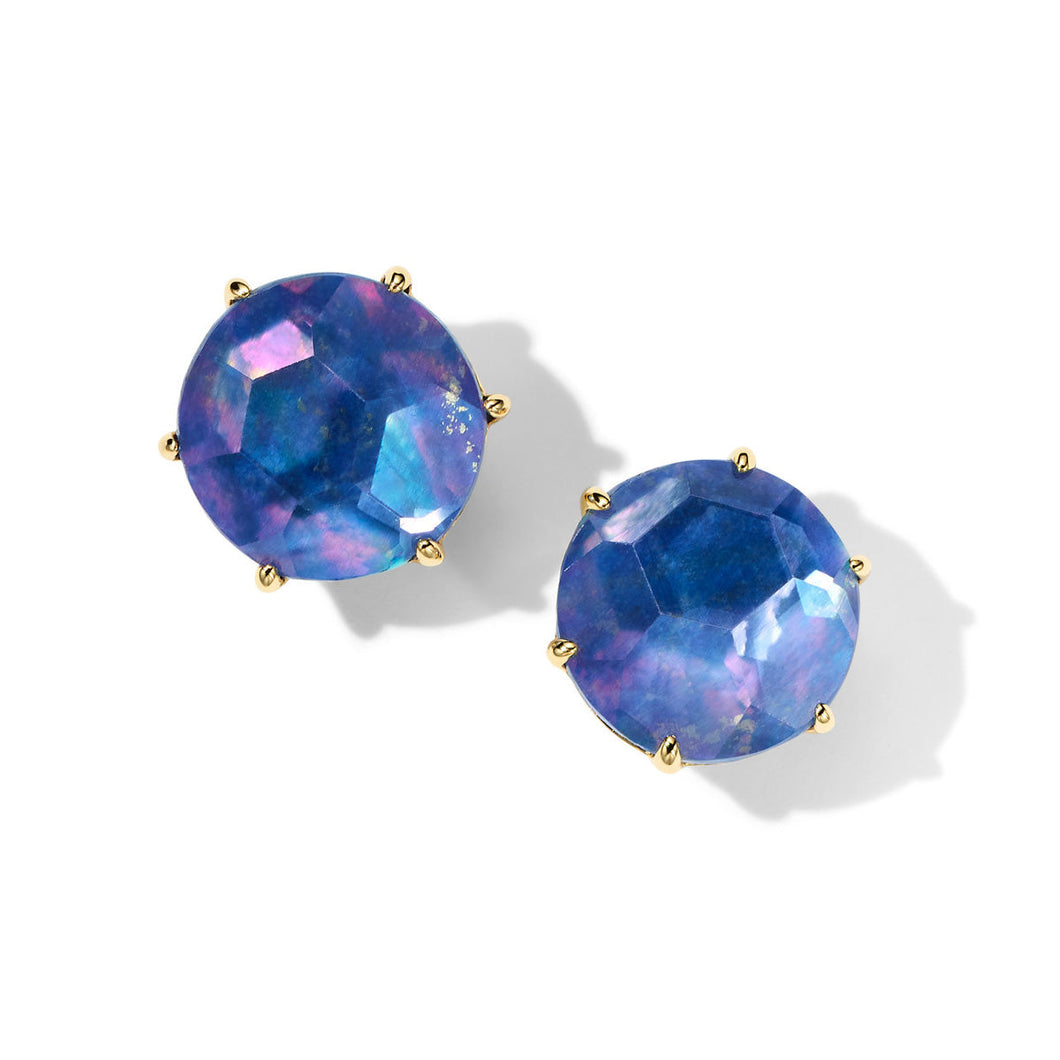 IPPOLITA Lapis Triplet Medium Round Stud Earrings in Yellow Gold - ROCK CANDY