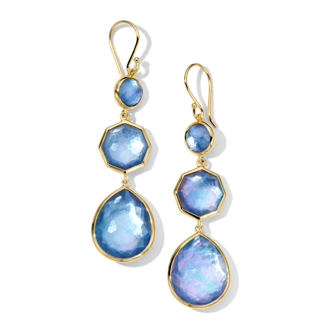 IPPOLITA Lapis Triplet Small Crazy 8 Earrings in Yellow Gold - ROCK CANDY