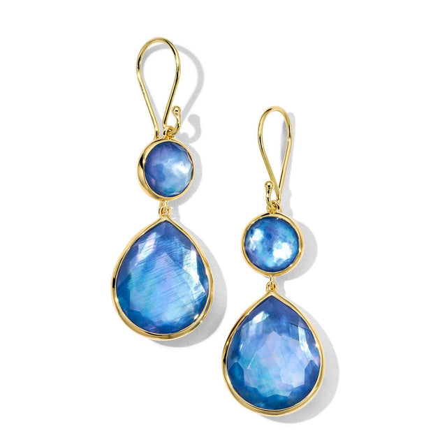 IPPOLITA Lapis Triplet Snowman Teardrop Earrings in Yellow Gold - ROCK CANDY