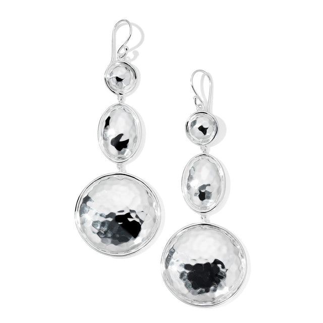 IPPOLITA Large Hammered Triple Snowman Earrings in Sterling Silver - CLASSICO