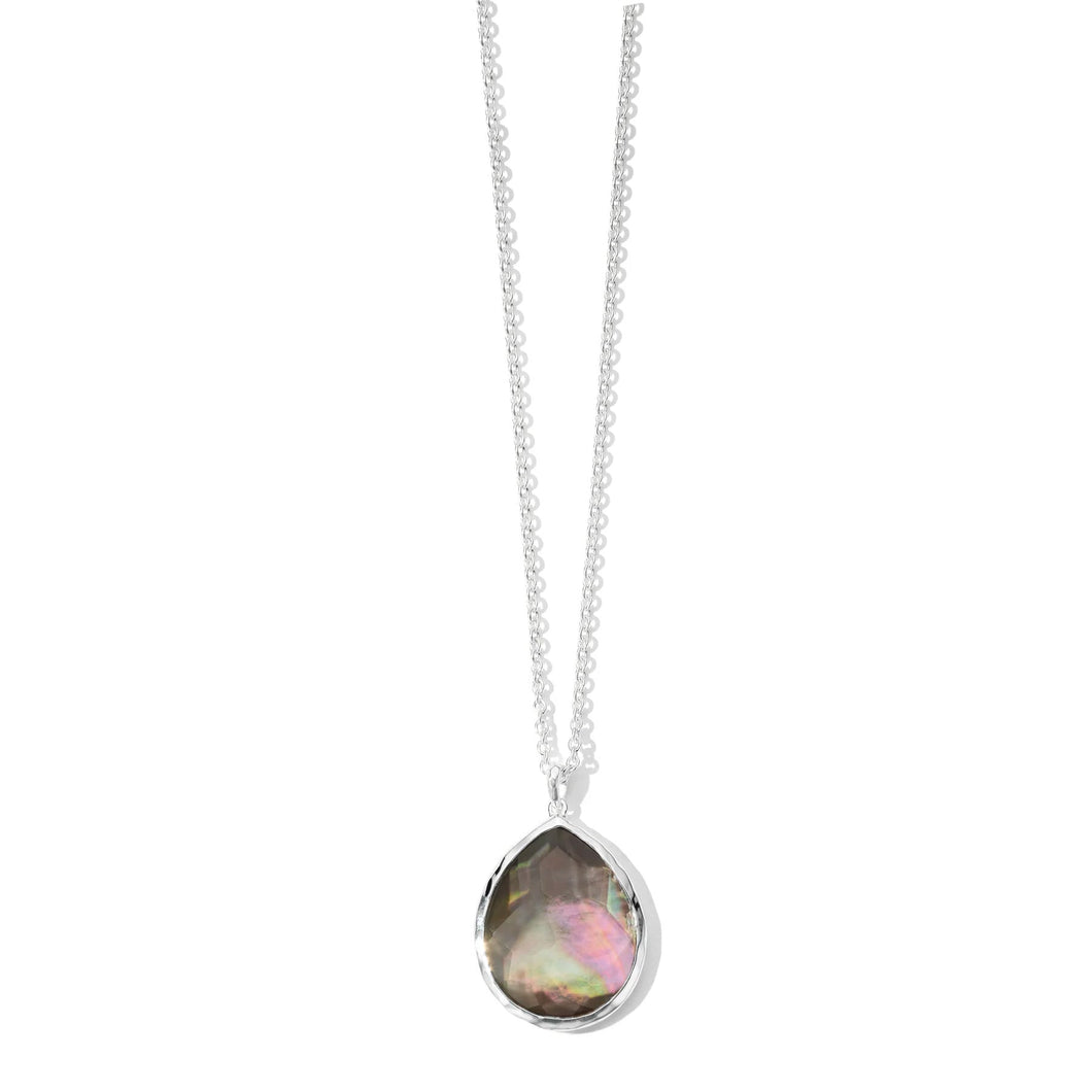 IPPOLITA Large Teardrop Sterling Silver Pendant Necklace in Black Shell - ROCK CANDY