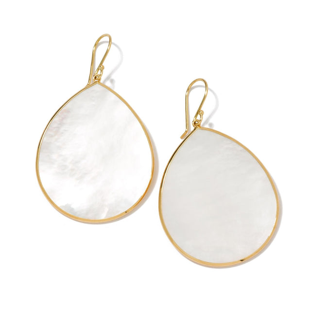 IPPOLITA Large Teardrop Yellow Gold Earrings in Mother-of-Pearl - POLISHED ROCK CANDY