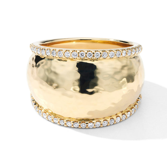 IPPOLITA Medium Goddess Dome Ring in Yellow Gold with Diamonds - STARDUST