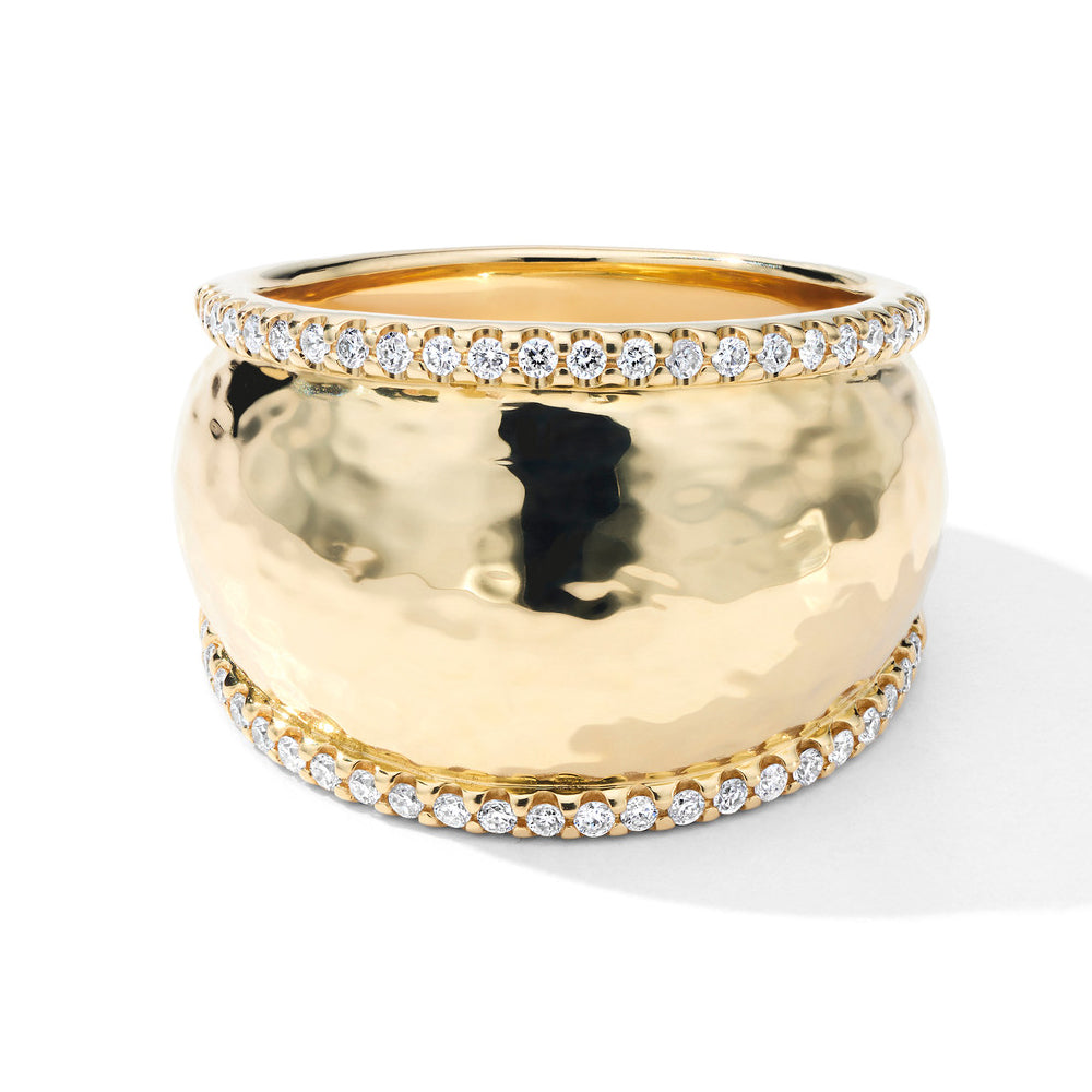 IPPOLITA Medium Goddess Dome Ring in Yellow Gold with Diamonds - STARDUST