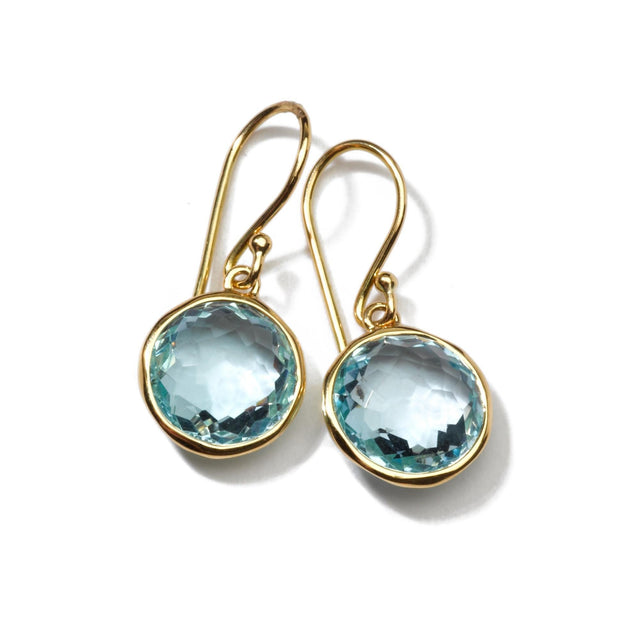 IPPOLITA Mini Gold Earrings in Blue Topaz - LOLLIPOP