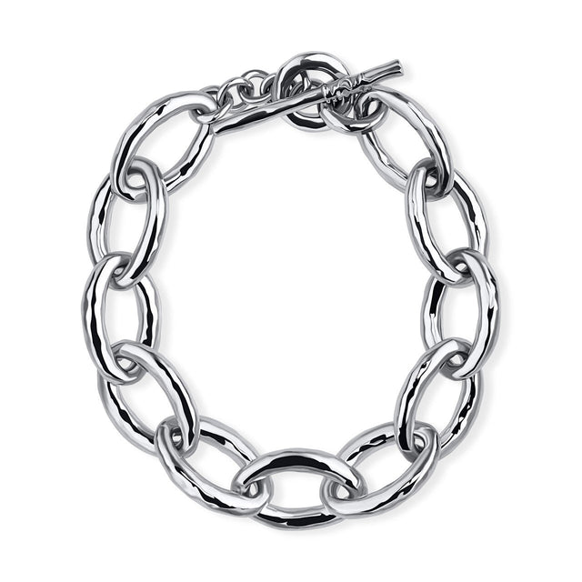 IPPOLITA Mini Hammered Bastille Link Bracelet in Sterling Silver | CLASSICO