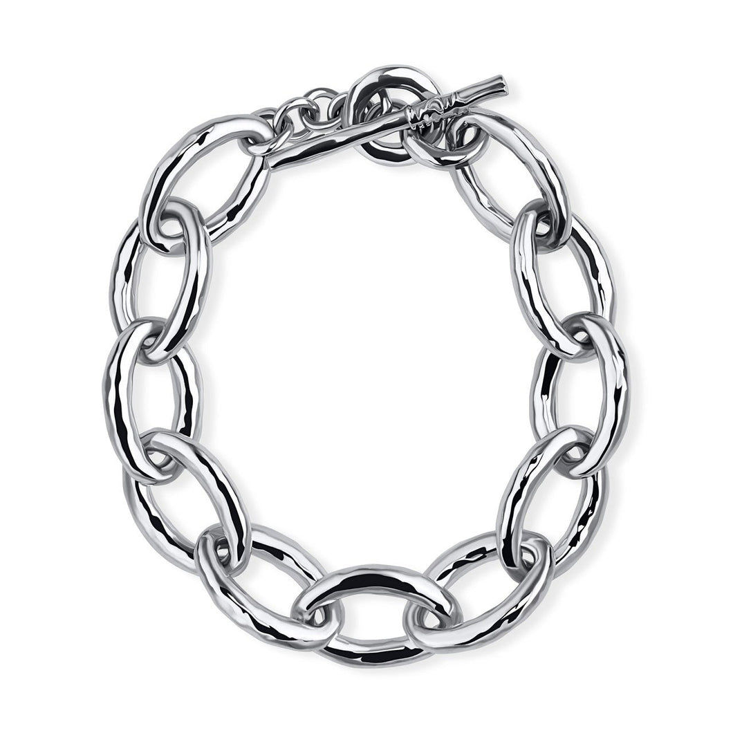 IPPOLITA Mini Hammered Bastille Link Bracelet in Sterling Silver | CLASSICO
