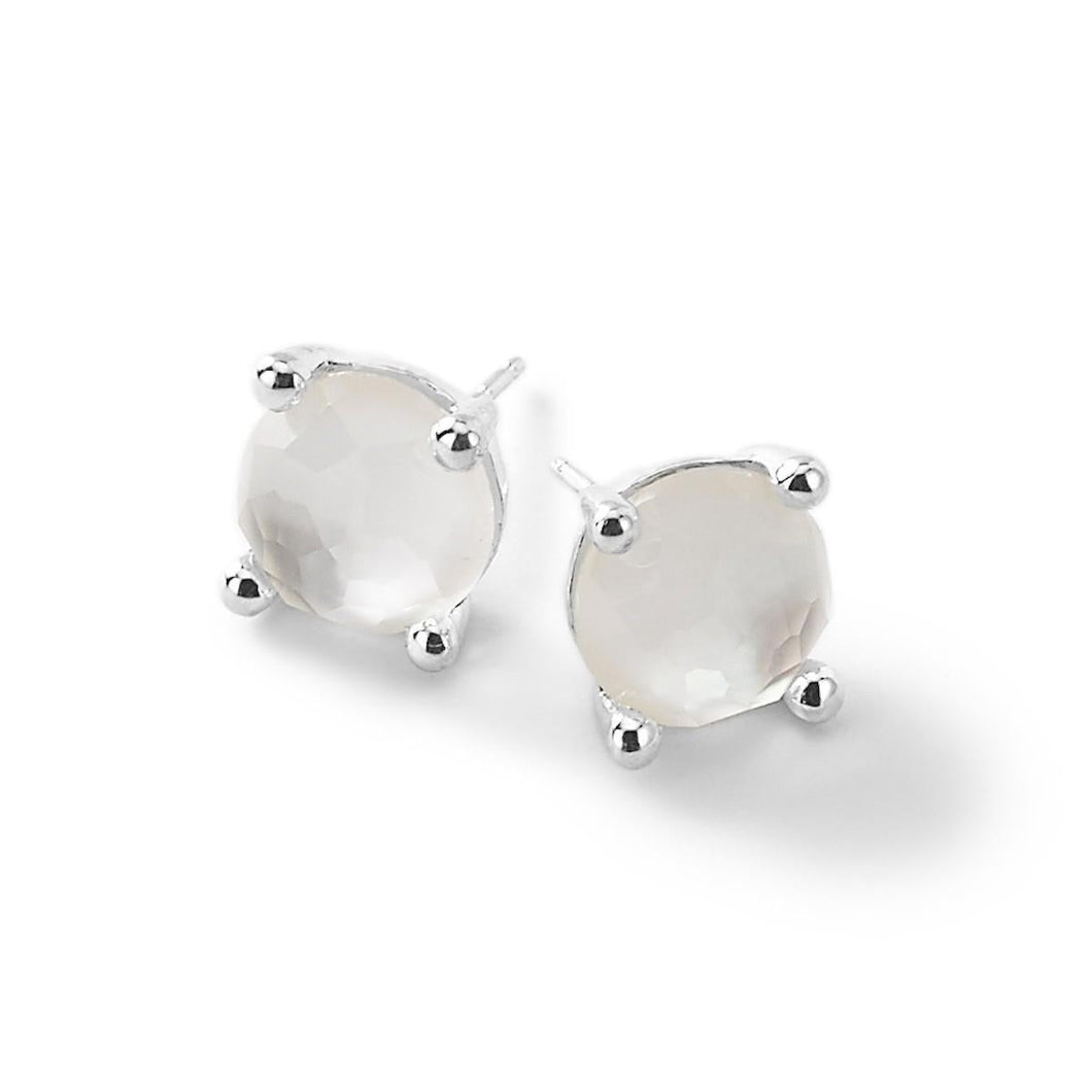 IPPOLITA Mini Silver Stud Earrings in Mother-of-Pearl - ROCK CANDY