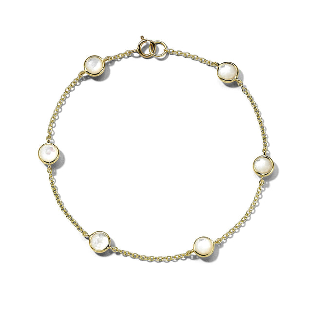 IPPOLITA Mother-of-Pearl 6-Stone Station Bracelet in Yellow Gold - LOLLIPOP