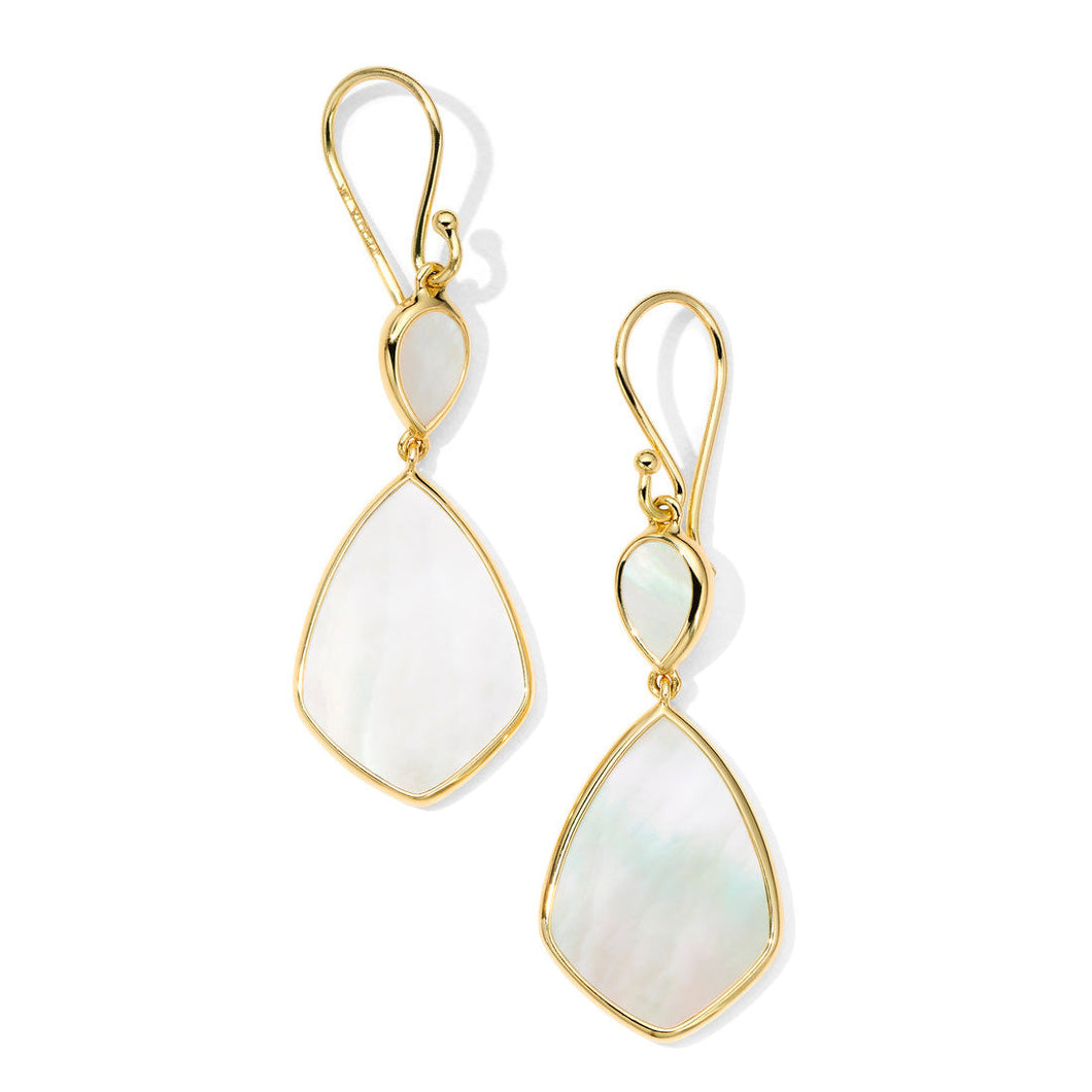 IPPOLITA Mother-of-Pearl Small Snowman Earrings in Yellow Gold - POLISHED ROCK CANDY