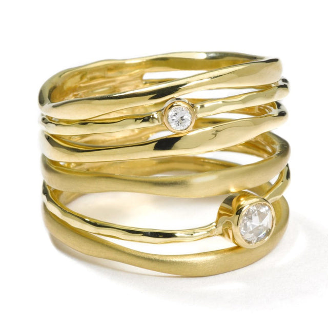 IPPOLITA Movie Star Ring in Yellow Gold with Diamonds - STARDUST