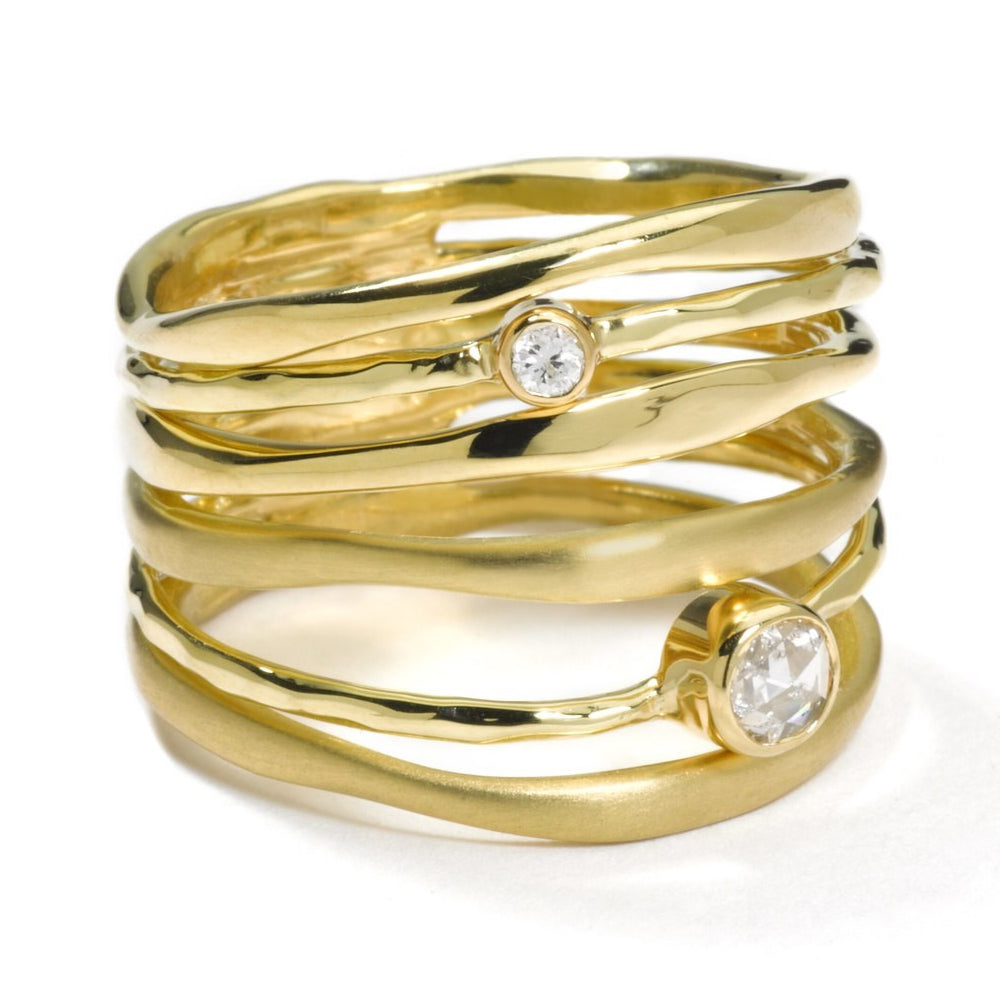 IPPOLITA Movie Star Ring in Yellow Gold with Diamonds - STARDUST