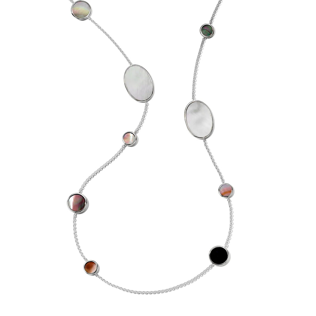 IPPOLITA Multi Shape Sterling Silver Necklace in Sabbia - POLISHED ROCK CANDY