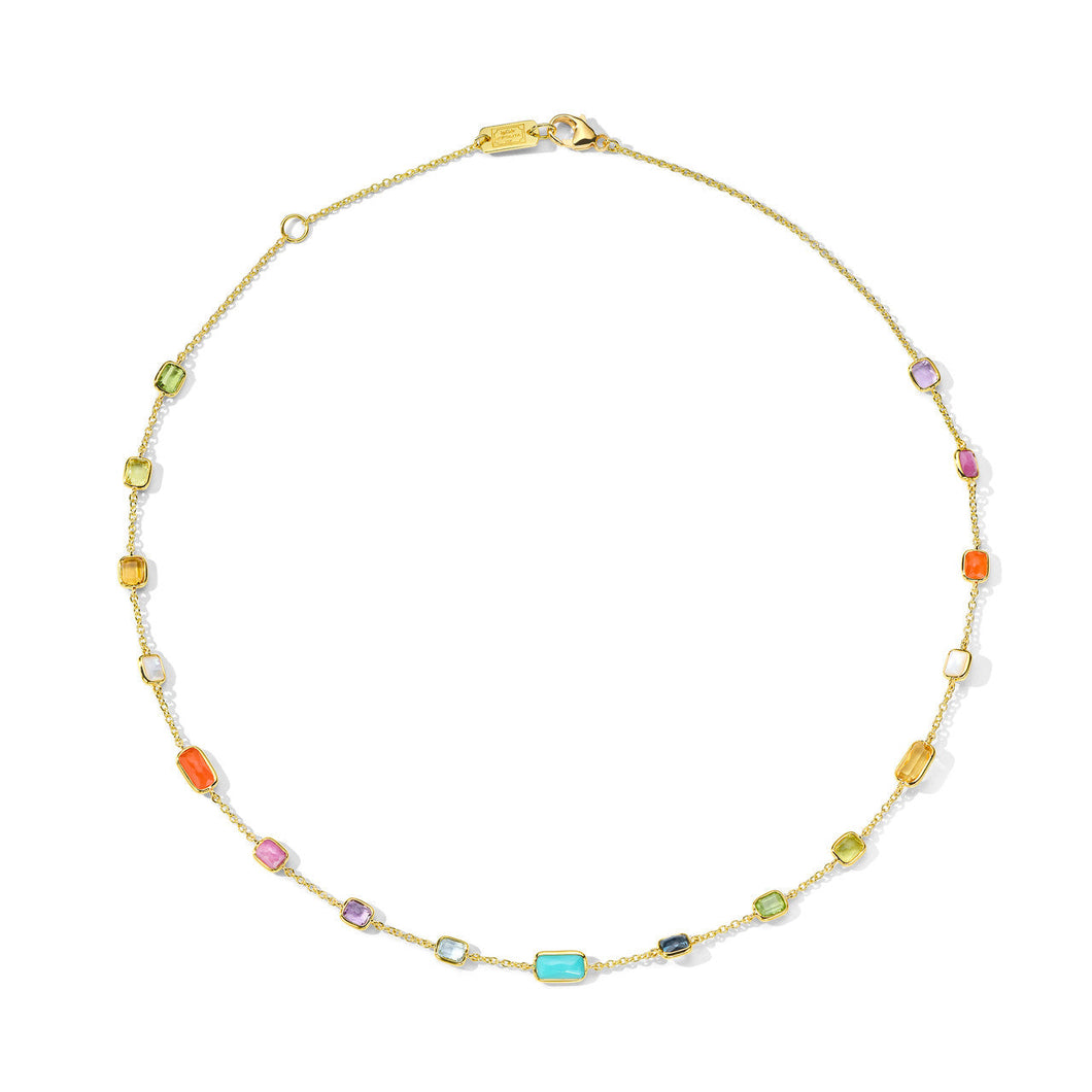 IPPOLITA Short Gelato Yellow Gold Necklace in Summer Rainbow - ROCK CANDY