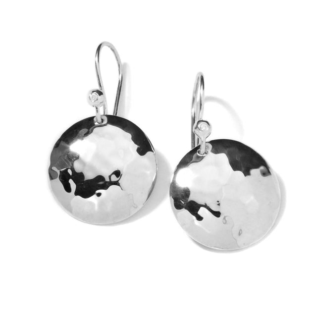 IPPOLITA Silver Dome Disc Earrings with Diamonds - CLASSICO