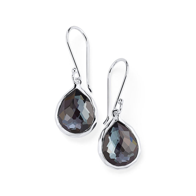 IPPOLITA Silver Teeny Teardrop Earrings in Hematite Doublet - ROCK CANDY