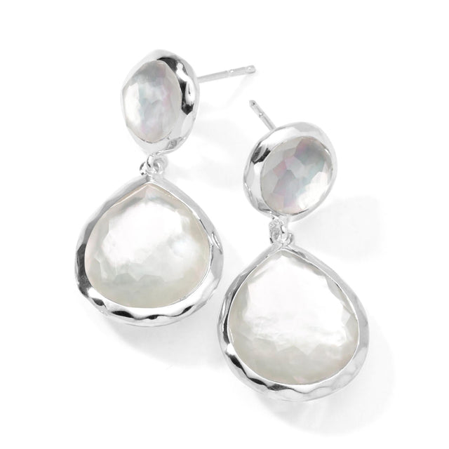 IPPOLITA Silver Two-Stone Drop Earrings in Mother-of-Pearl Doublet - ROCK CANDY
