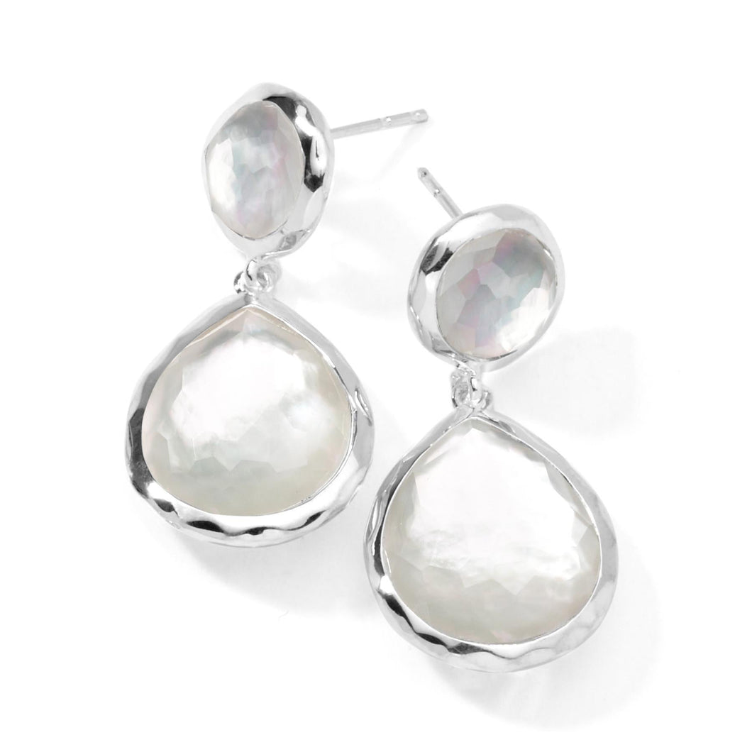 IPPOLITA Silver Two-Stone Drop Earrings in Mother-of-Pearl Doublet - ROCK CANDY