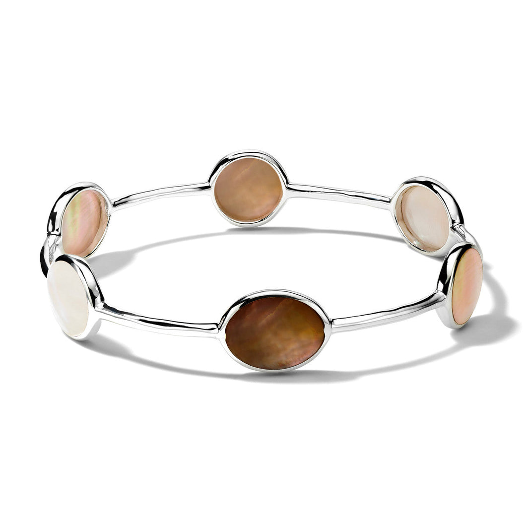 IPPOLITA Six-Stone Dahlia Bangle Bracelet in Sterling Silver - POLISHED ROCK CANDY