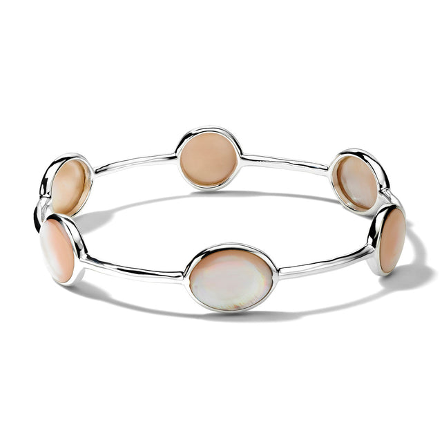 IPPOLITA Six-Stone Pink Shell Bangle Bracelet in Sterling Silver - POLISHED ROCK CANDY