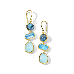 IPPOLITA Small 3-Stone 18k Yellow Gold Drop Earrings in Mare - ROCK CANDY