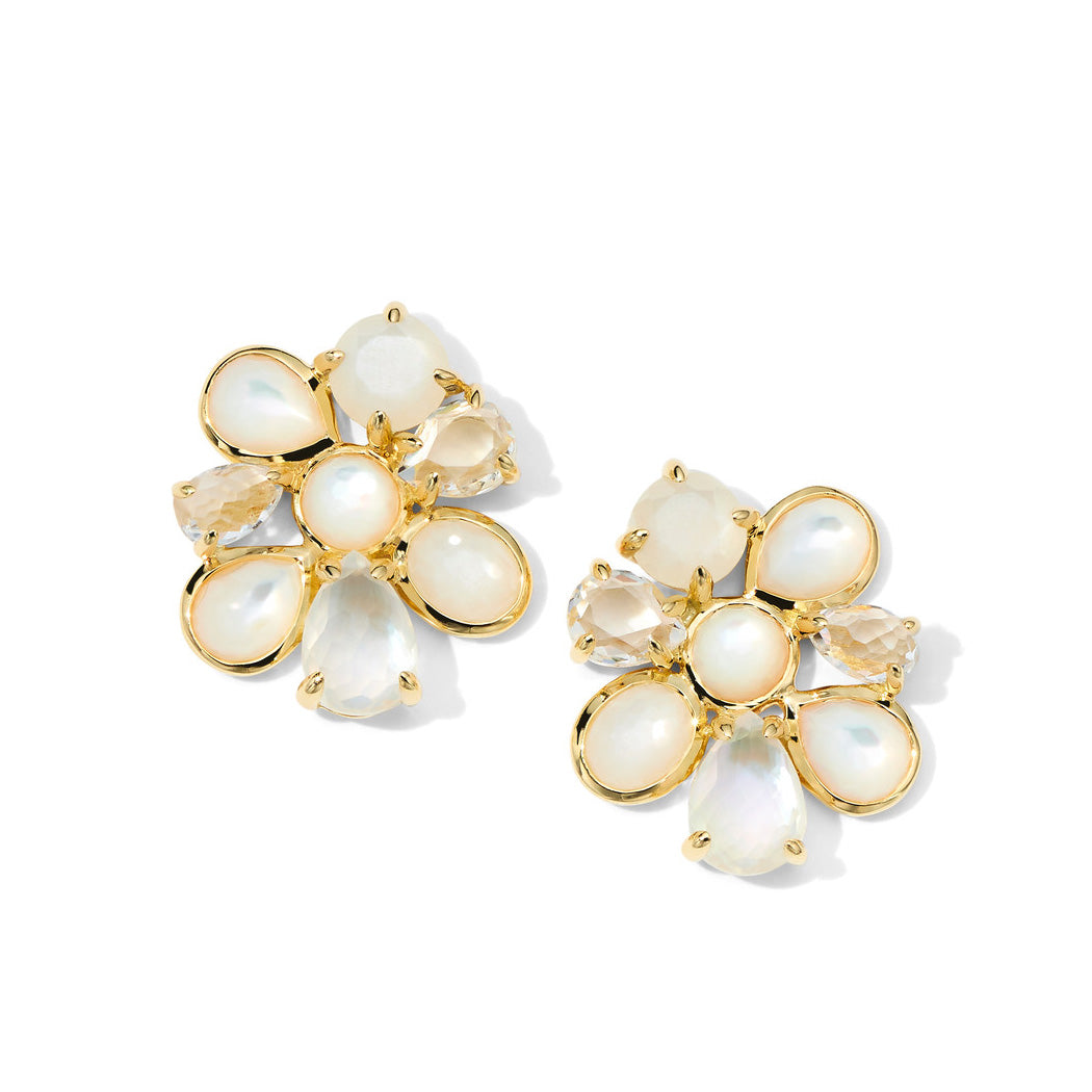 IPPOLITA Small 8-Stone Cluster Yellow Gold Earrings in Flirt - ROCK CANDY