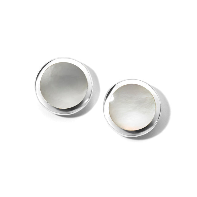 IPPOLITA Small Flat Stud in Sterling Silver - POLISHED ROCK CANDY