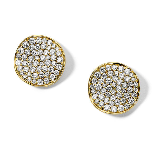 IPPOLITA Small Flower Stud Earrings in Yellow Gold with Diamonds - STARDUST