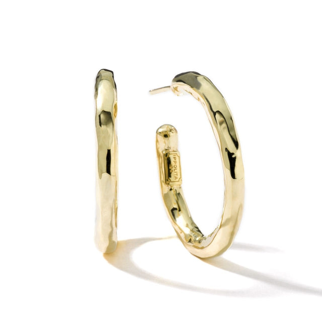 IPPOLITA Small Hammered Hoop Earrings in Yellow Gold - CLASSICO