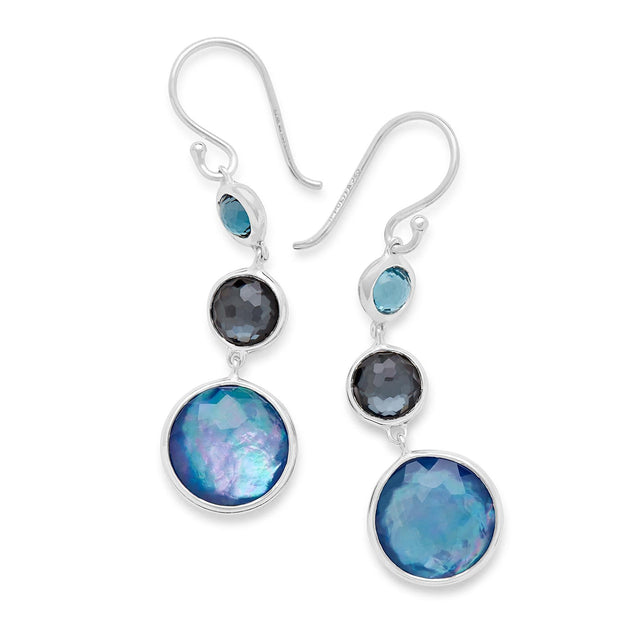 IPPOLITA Small Silver Lollitini Three-Stone Drop Earrings in Eclipse - LOLLIPOP