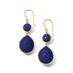 IPPOLITA Snowman Teardrop 18k Yellow Gold Earrings in Lapis - ROCK CANDY