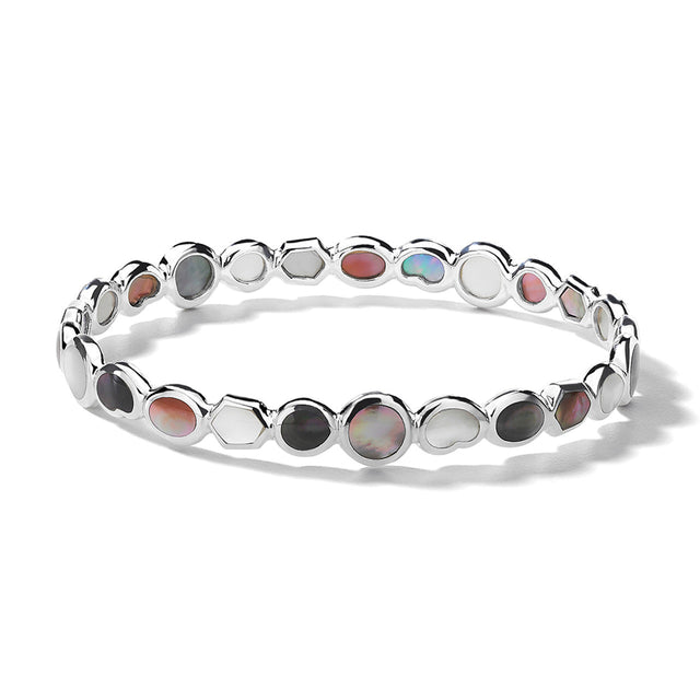IPPOLITA Sterling Silver All-Over Stone Bangle Bracelet in Sabbia - POLISHED ROCK CANDY