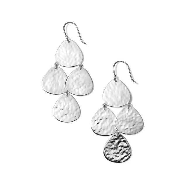 IPPOLITA Sterling Silver Small Teardrop Crinkle Nomad Cascade Earrings - CLASSICO