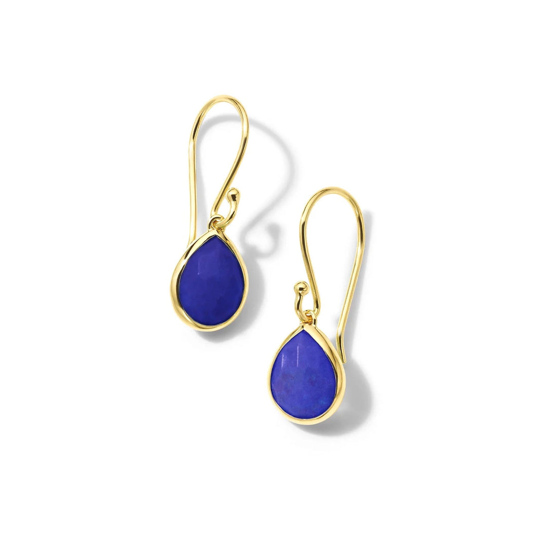 IPPOLITA Teeny Teardrop 18k Yellow Gold Earrings in Lapis - ROCK CANDY