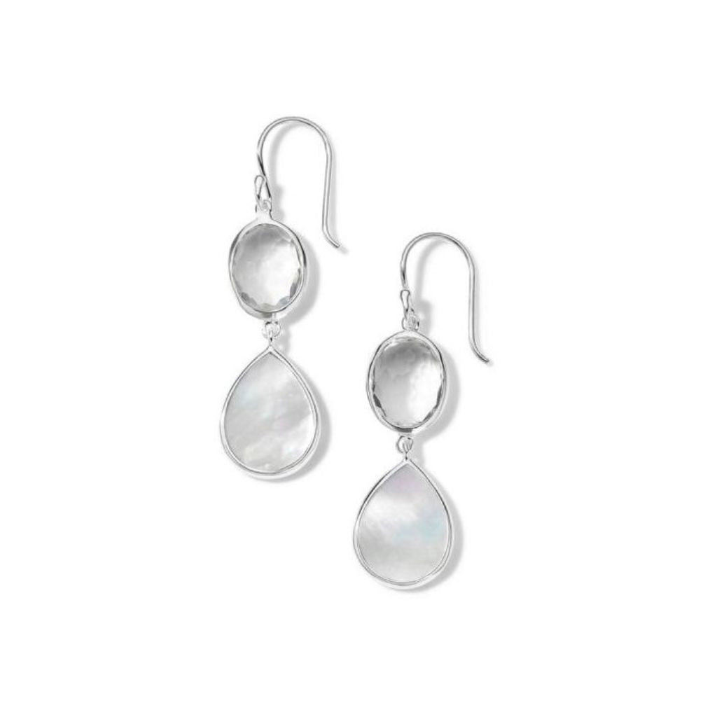 IPPOLITA Two-Stone Snowman Sterling Silver Drop Earrings in Mother-of-Pearl - POLISHED ROCK CANDY