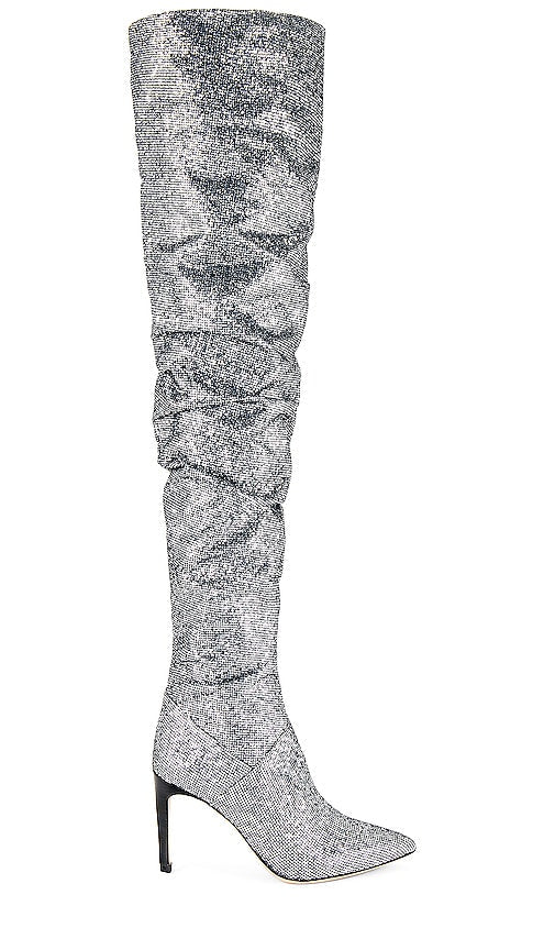 IRO Eva Over The Knee Boot in Metallic Silver - IRO Eva Cuissardes en argent métallisé - IRO Eva 金属银过膝靴 - IRO Eva Overknee-Stiefel in Metallic-Silber - IRO 에바 오버더니부츠 메탈릭 실버 소재 - Stivale sopra il ginocchio IRO Eva in argento metallizzato