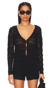 IRO Leylae Cardigan in Black - IRO Cardigan Leylae en Noir - IRO Leylae 黑色开衫 - IRO Leylae Cardigan in Schwarz - IRO Leylae 가디건 블랙 색상 - Cardigan IRO Leylae in nero