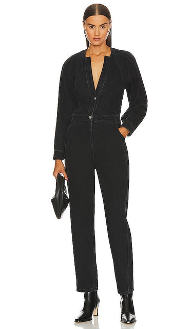 IRO Tiase Jumpsuit in Black - Combinaison IRO Tiase en noir - IRO Tiase 黑色连身裤 - IRO Tiase Overall in Schwarz - IRO Tiase 점프수트 - Tuta IRO Tiase in nero