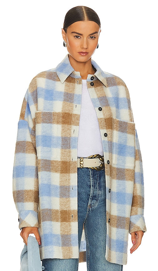 IRO Wallis Shacket in Baby Blue - Veste IRO Wallis en bleu bébé - IRO Wallis 淡蓝色衣袋 - IRO Wallis Shacket in Babyblau - IRO 월리스 샤켓 - Shacket IRO Wallis in Baby Blue