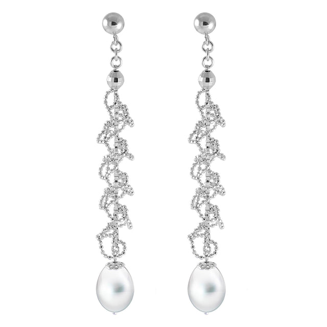 Imperial Lace Freshwater Cultured Pearl Linear Drop Earrings
