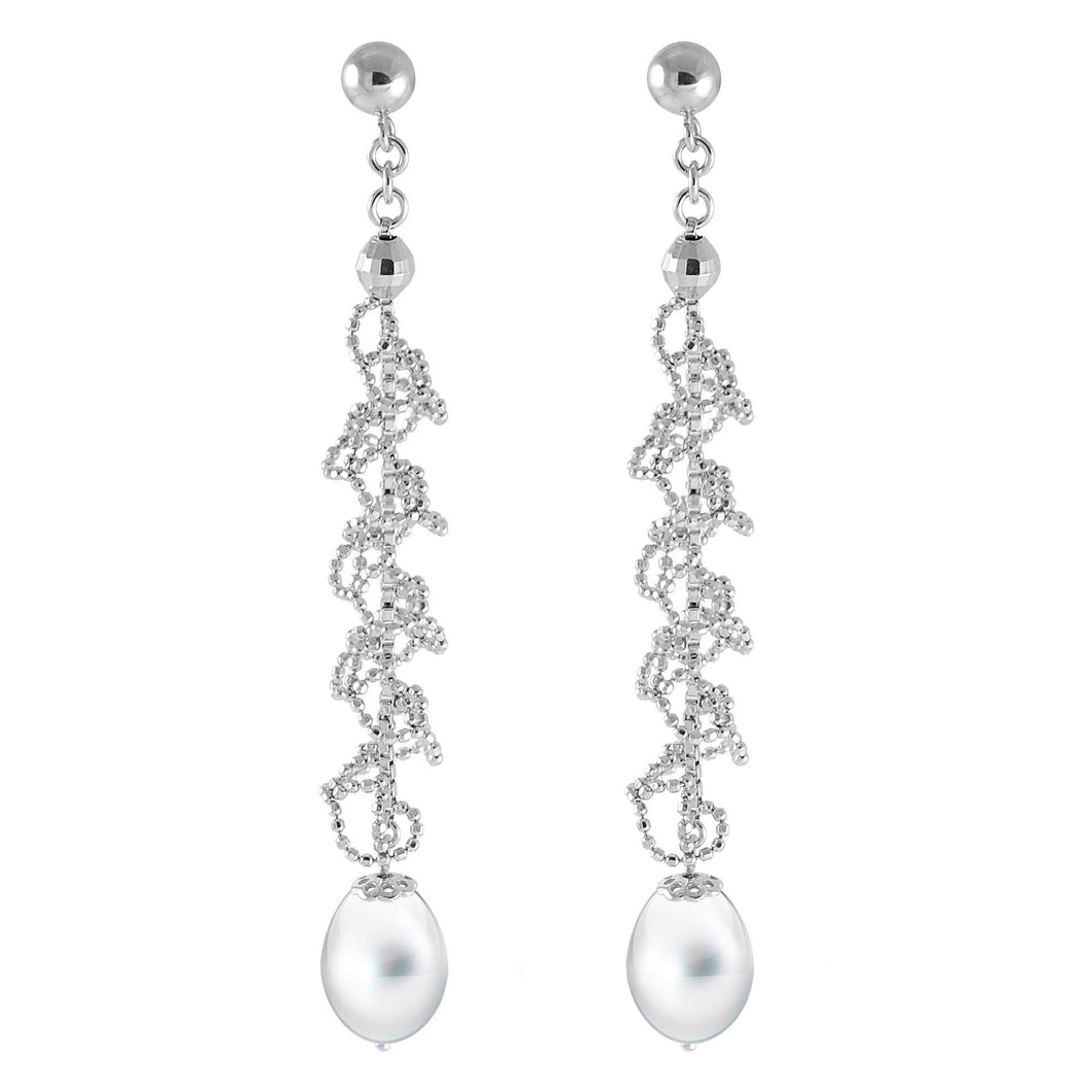 Imperial Lace Freshwater Cultured Pearl Linear Drop Earrings