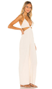 Indah Blaire Halter jumpsuit in Beige